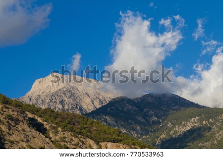 Mountains at sunset on the southern coast of Crete, Greece, near to Chora Sfakion
