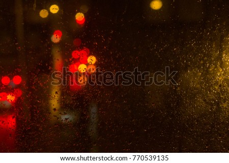 Bokeh Lights Through my Window, on a Rainy Night in the City
