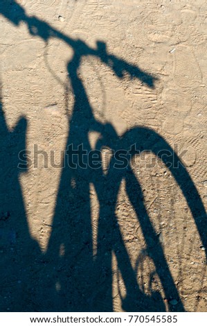 Abstract picture of a bike. The shadow of the bike.