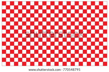 Textured red checkered tablecloth vector background isolated on white.