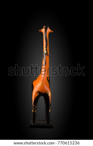 Decorative element gypsum figurine gold giraffe