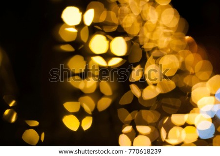Creative night city defocus lights in Christmas time