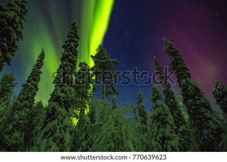Northern lights image taken in Finish Lapland