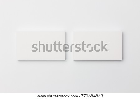 Business card on white background Royalty-Free Stock Photo #770684863