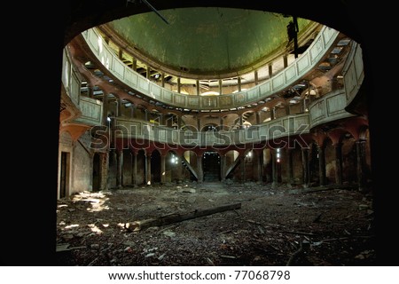 Old theater (grunge textured) Royalty-Free Stock Photo #77068798