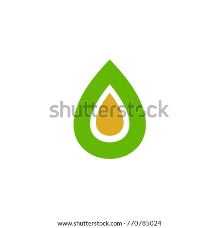 green water drop logo design template