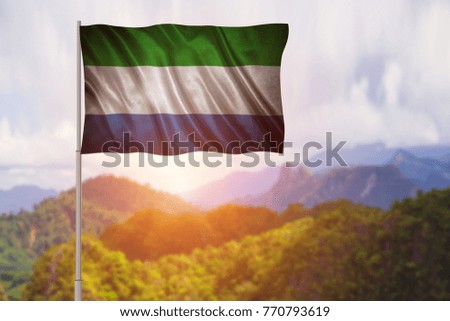 Flag with original proportions. Flag of the Sierra Leone