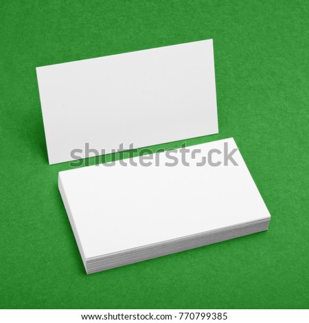 identity design, corporate templates, company style, blank business cards on green background