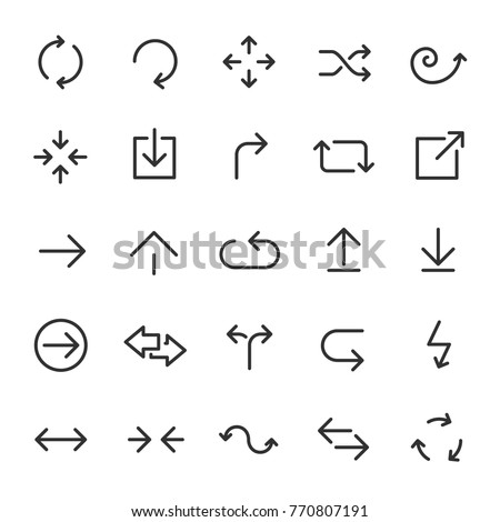 Arrows set. Arrow for the website and app. Line with Editable stroke Royalty-Free Stock Photo #770807191