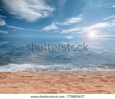 beautiful sandy beach and waves of the sea as an element of tourism