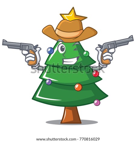 Cowboy Christmas tree character cartoon