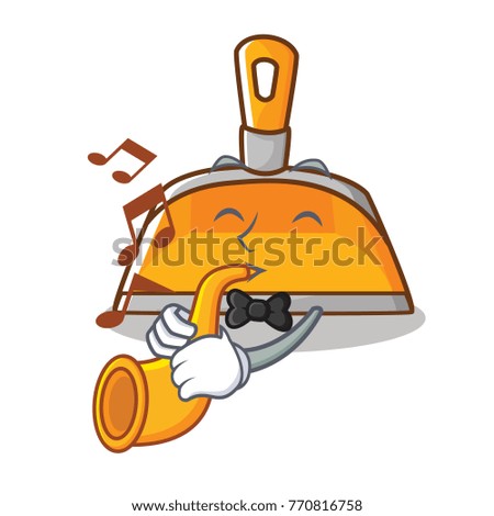 With trumpet dustpan character cartoon style