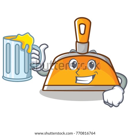 With juice dustpan character cartoon style