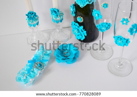 blue  wedding accessories