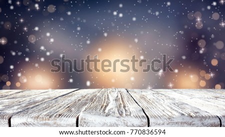 Table background with free space for your decoration and christmas time space 