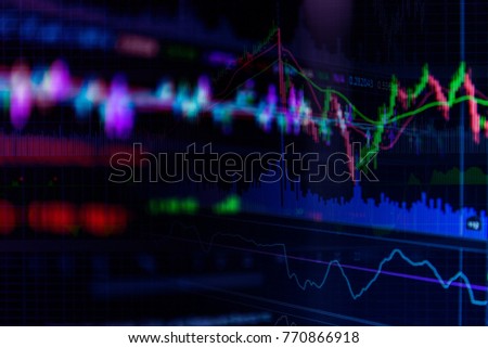 financial stock market graph chart of stock market investment trading screen