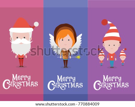 Christmas characters Angel Santa Elves