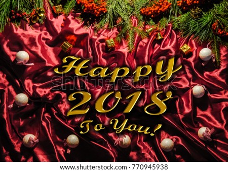 gold lettering happy 2018 to you red