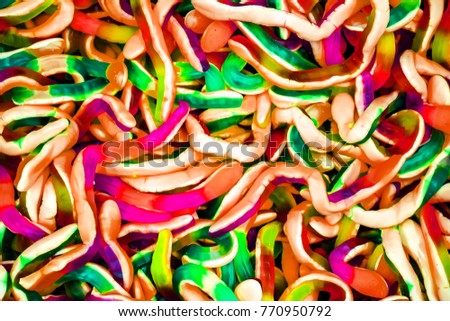 colorful neon gummy candies for background use