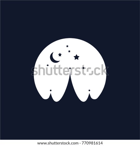 Camping with moon background