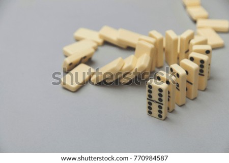 Domino background. Business strategy concept