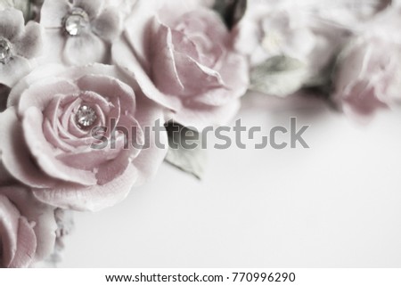 romantic background with delicate roses, close-up