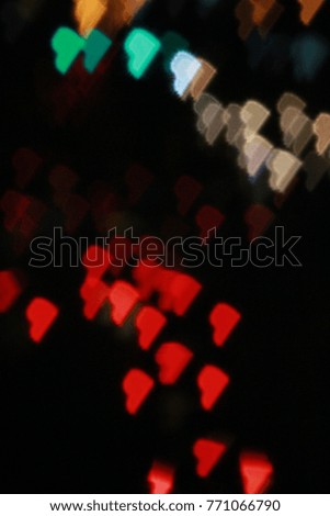 Blur bokeh./ Sparkling red, blue, green, yellow, white, orange, stand out in the sky in Christmas and Valentines time.