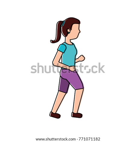 young sport woman walking activity
