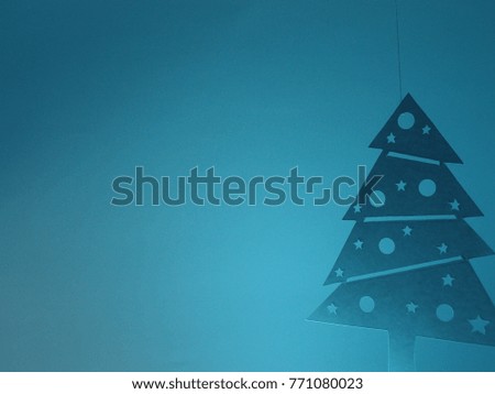 Abstract christmas tree paper new year decoration with light aura for lucky charm and wish gift