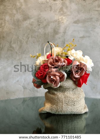 The plastic flowers. Royalty-Free Stock Photo #771101485