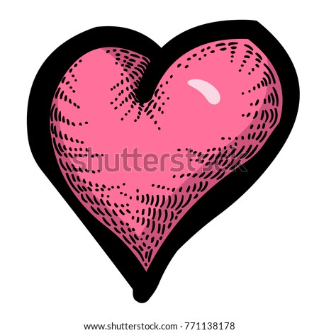 Cartoon image of Heart Icon. Love symbol. An artistic freehand picture.