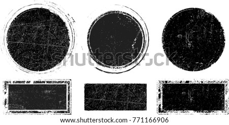 Grunge post Stamps Collection, Circles. Banners, Insignias , Logos, Icons, Labels and Badges Set . vector distress textures.blank shapes. Royalty-Free Stock Photo #771166906