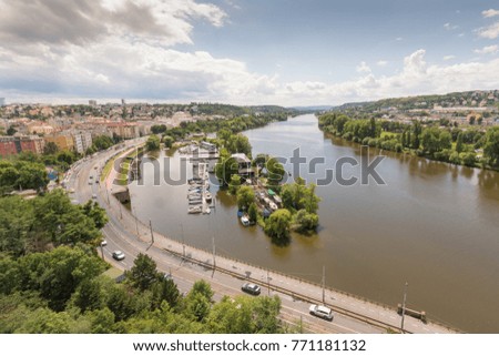 View of prague city from fort of Vysehrad,Prague,Czech republic