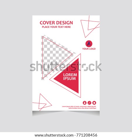 Annual report, flyer, presentation, brochure. Front page, book cover layout design. Design layout template in A4 size . Abstract red template.