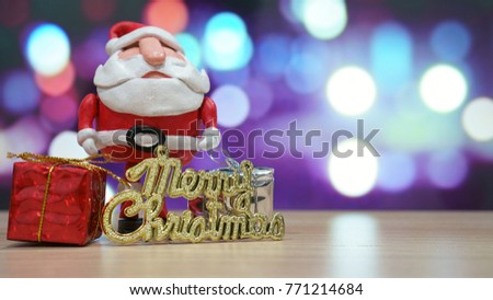 Merry christmas , Happy santa claus with colorful bokeh background, image for christmas and new year event