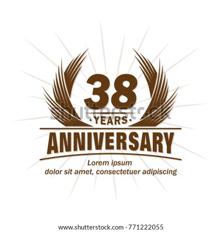 38 years design template. Anniversary vector and illustration template.