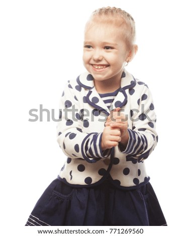 cute laughing girl over white background