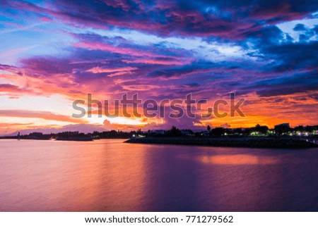 Sunset beach at  Thailand 
