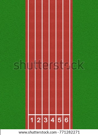 Running track illustration with green grass