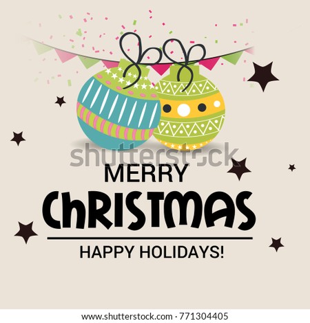 Vector illustration of a Banner for Merry Christmas Holiday.