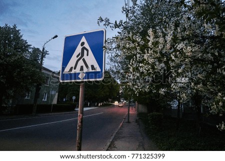 Pedestrian Crossing Sign.