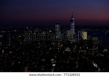 New York Night Cityscape USA AMERICA