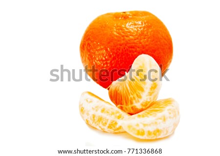 tangerine peel then sitting on a table with white background stock photo