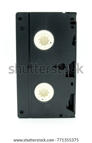 VHS video tape cassette isolated on white background