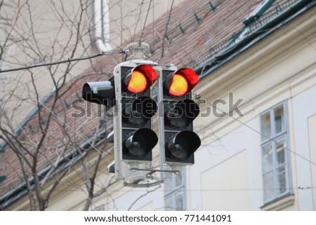 Two red traffic light 