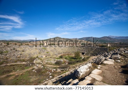 Stadium in Aphrodisias, Geyre, Turkey, polarizing filter applied