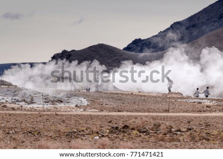 Iceland (Summer), a fumarole in the thermal area of Hverarond