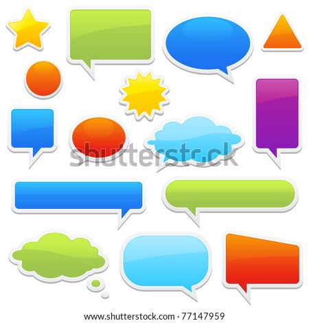 pop-up bubble with shadow on white background many styles in vector format.