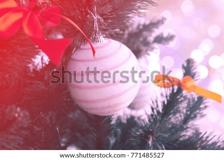 Christmas background, fir-tree with decorarion for text