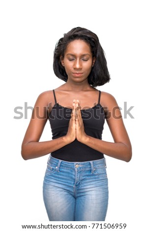 Pretty woman praying